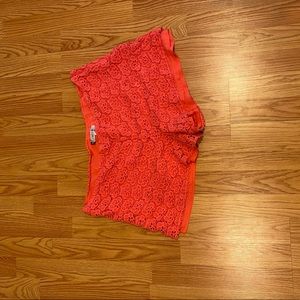 Orange Lace Shorts